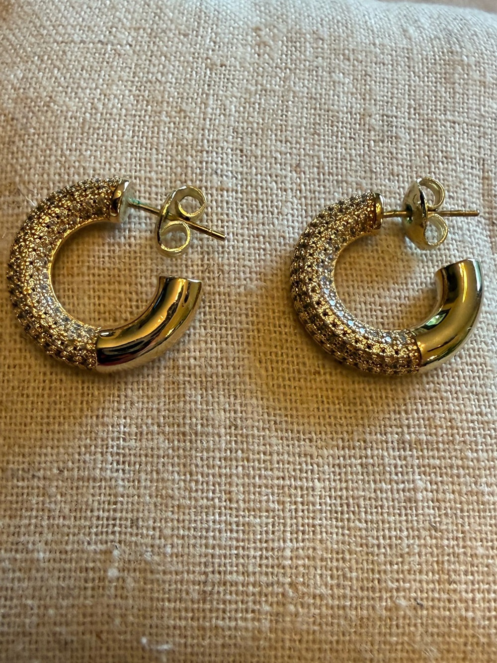 Melinda Maria Norah Pavé Double Hoop Earrings